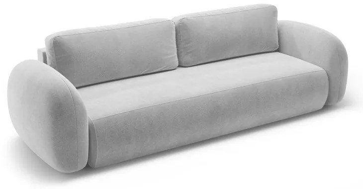 Világosszürke bársony kinyitható-tárolóhelyes kanapé 262 cm Tonale – Cosmopolitan Design