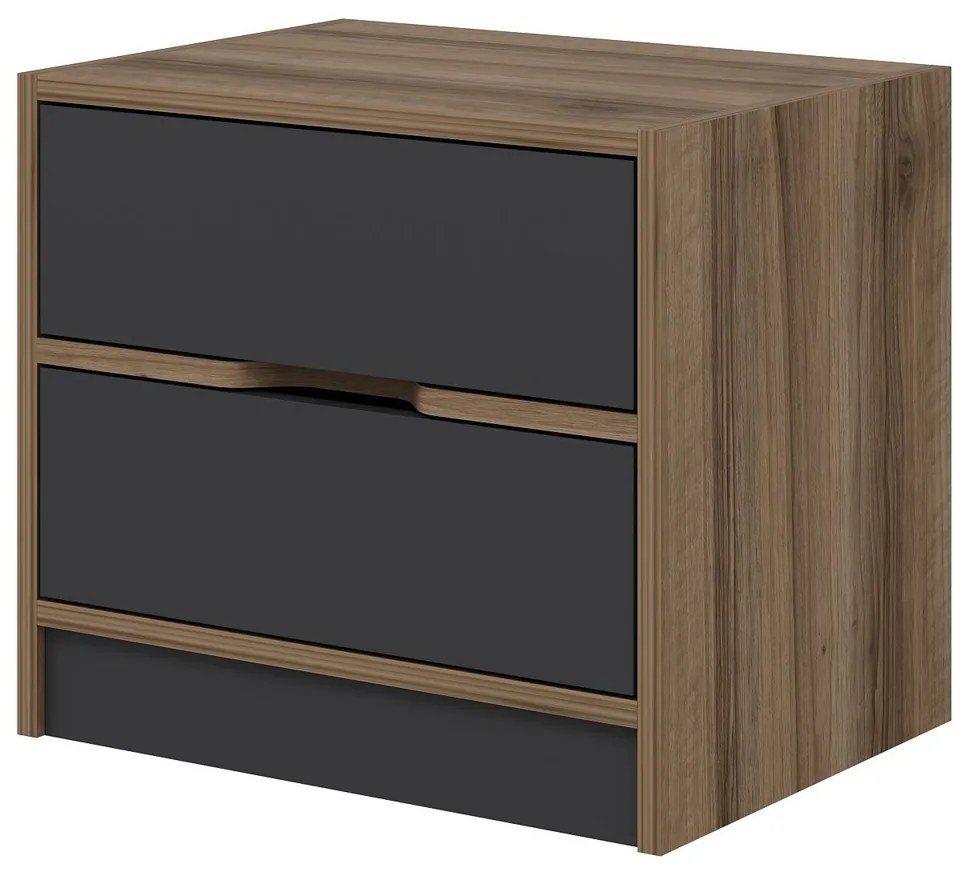 Elina Walnut Anthracite éjjeliszekrény