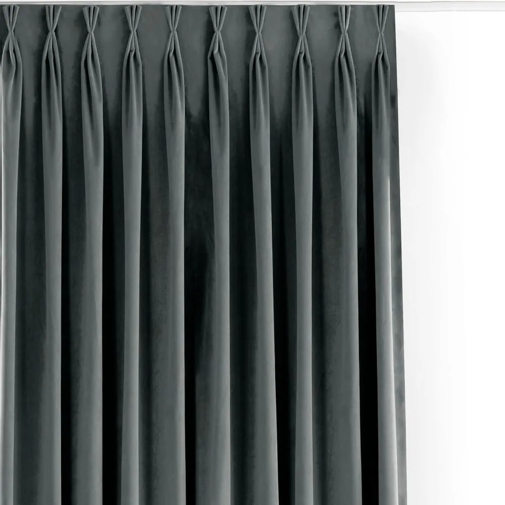 Sötétszürke bársony dimout (részleges sötétítő) függöny 200x250 cm Velto – Filumi