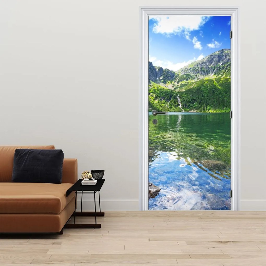 Fotótapéta ajtóra - Tó a Tátrában (95x205cm)