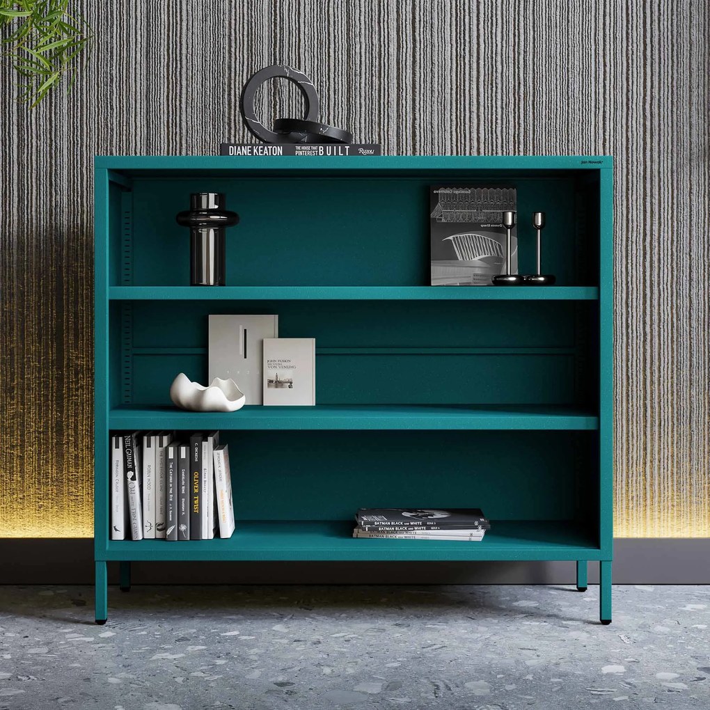 Alacsony polcos szekrény LUCA , 1000 x 900 x 350 mm, Modern: tengerszínű