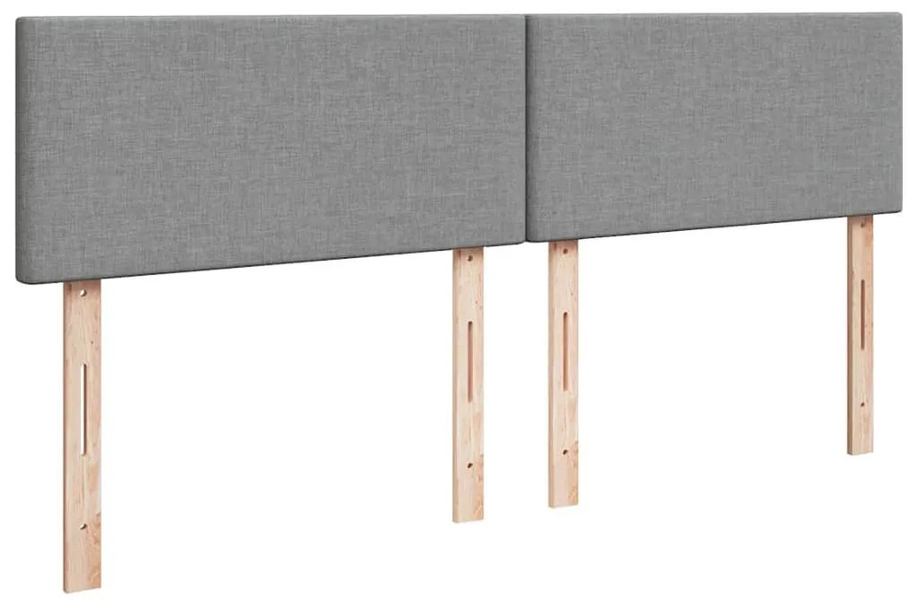 Ottomán ágykeret matraccal világosszürke 200x200 cm szövet