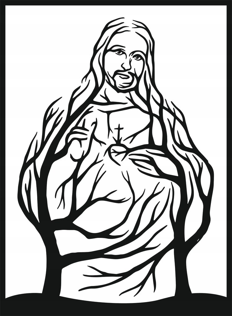 Fali Dekoráció Áttetsző 3D Kép otthonra 45 CM Jézus Dekorációs panel