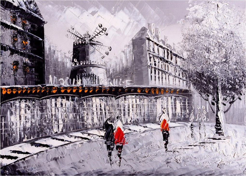Üveg kép - Olajfestmény a városról II. (70x50 cm)
