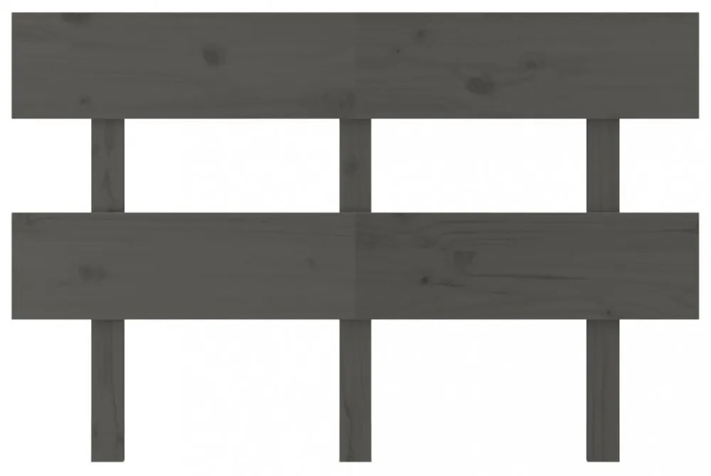 szürke tömör fenyőfa ágyfejtámla 144x3x81 cm