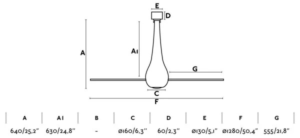 FARO 32003 - Mennyezeti ventilátor ETERFAN fekete/átlátszó + távirányítás
