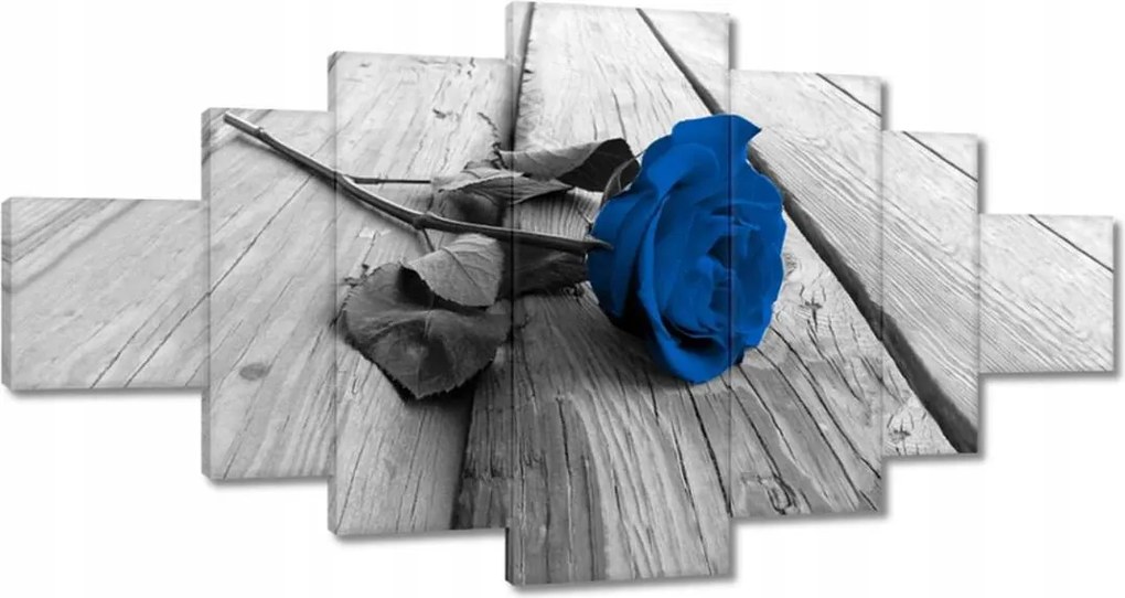 Festmények 200x100 Kék rózsa a deszkákon