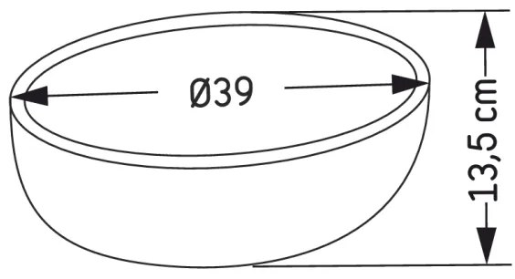 BERGEN pulton elhelyezhető mosdó, Ø 39 cm, beton/szürke
