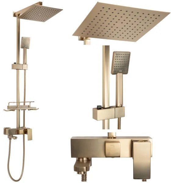 REA-P7050 - JACK csaptelepes zuhanyszett, szálcsiszolt arany