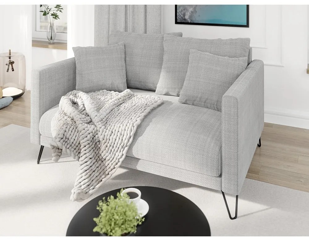 Világosszürke zsenília kanapé 140 cm Freya – Ropez