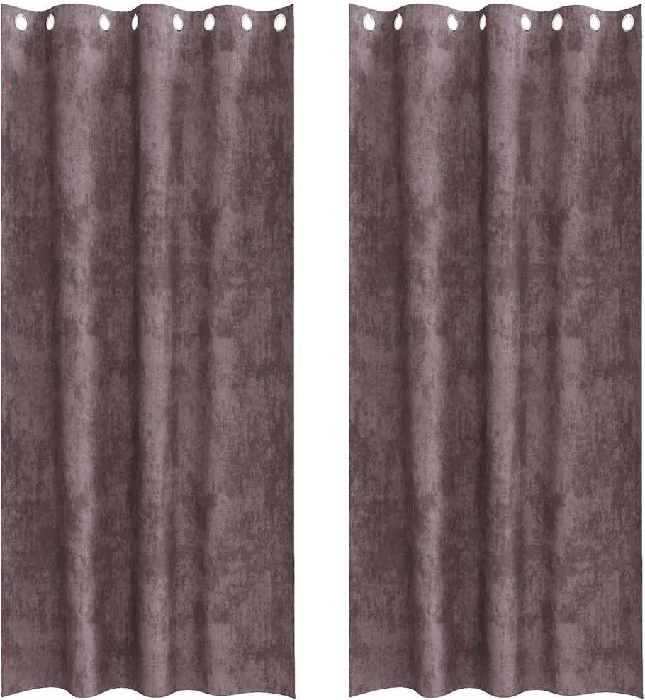 vidaXL Bársonyfüggönyök függönyökkel 2 pcs Barna 225 x 140 cm Bársony