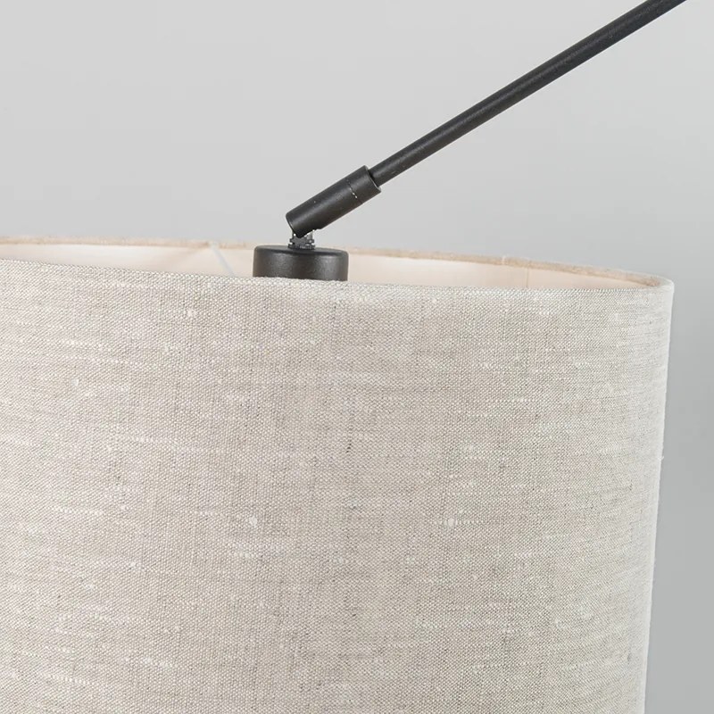 Függőlámpa fekete árnyékolóval 35 cm világos szürke állítható - Blitz