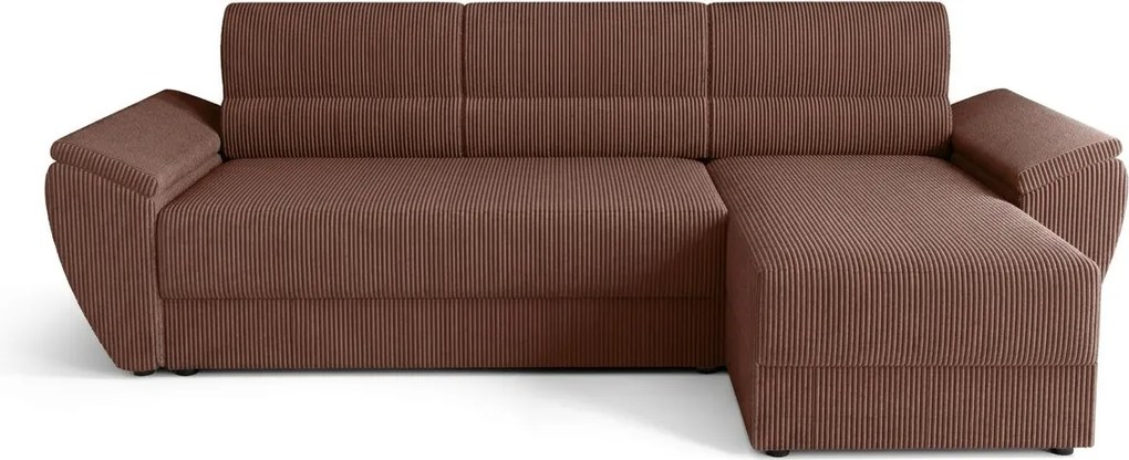 Kihúzható, kétoldalas L alakú ülőgarnitúra TAVERO 251x140 cm, sötétrózsaszín