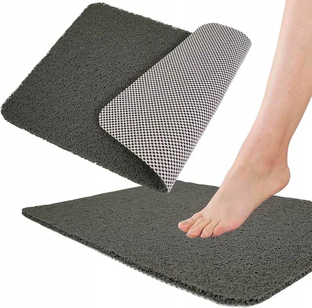 Fürdőszobaszőnyeg 40x60 Sötétszürke Csúszásgátló Pvc Strapabíró Téglalap