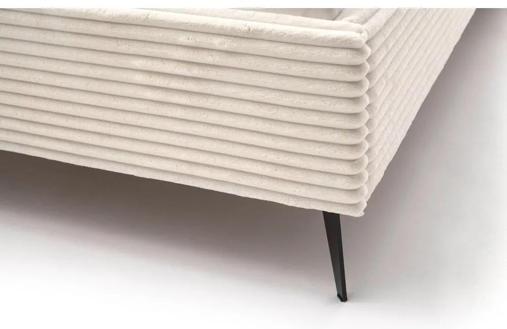 Bézs kárpitozott franciaágy ágyrács nélkül 160x200 cm Matera – Meise Möbel