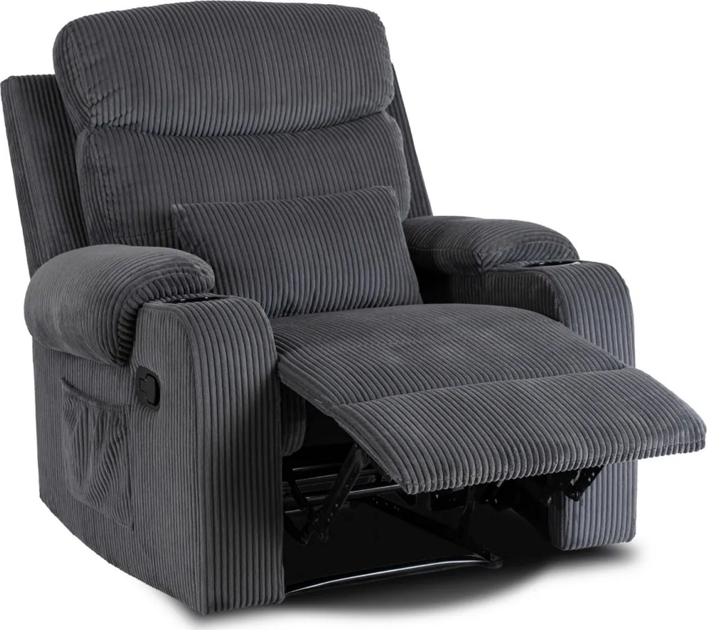 Dönthető fotel szürke kordbársony, TORRES