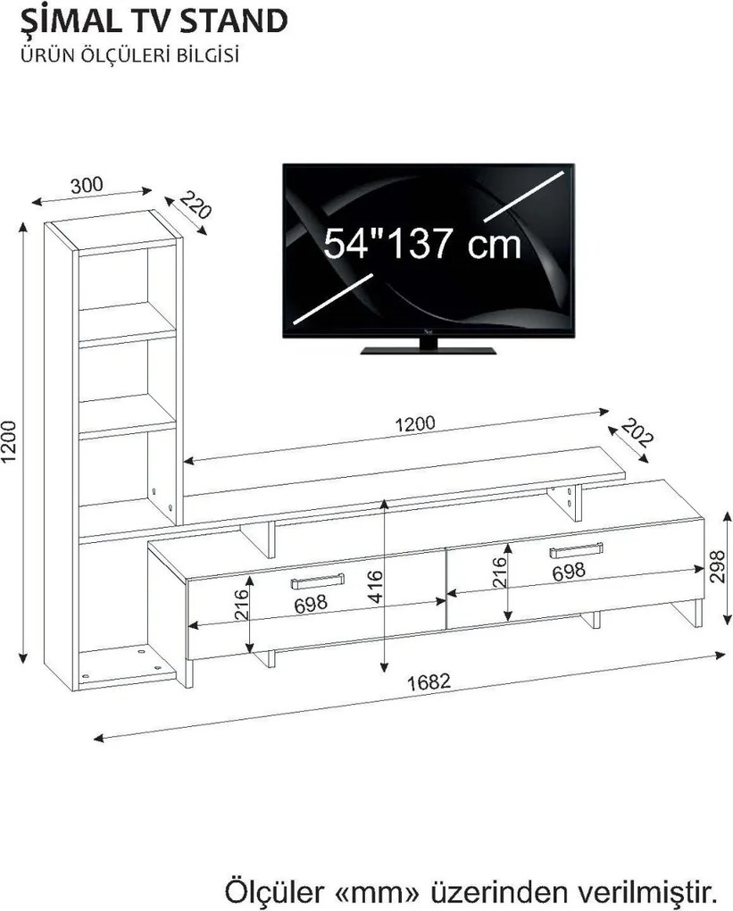 TV-állvány, fehér, 120 cm – TR731WAT3038