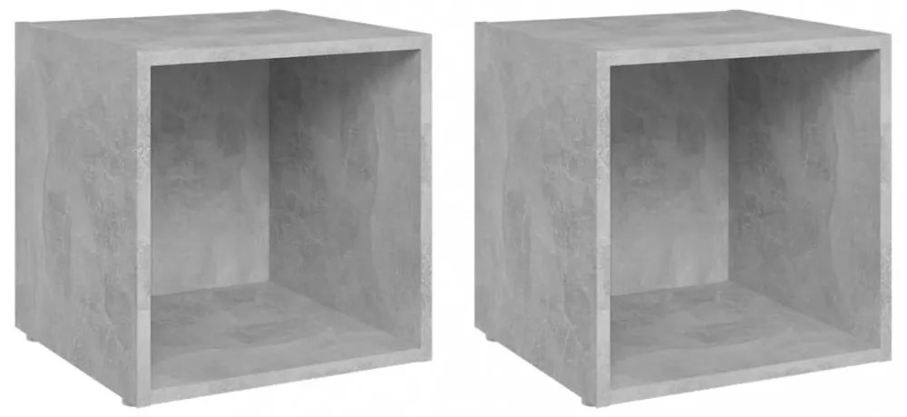 2 db betonszürke szerelt fa TV-szekrény 37 x 35 x 37 cm