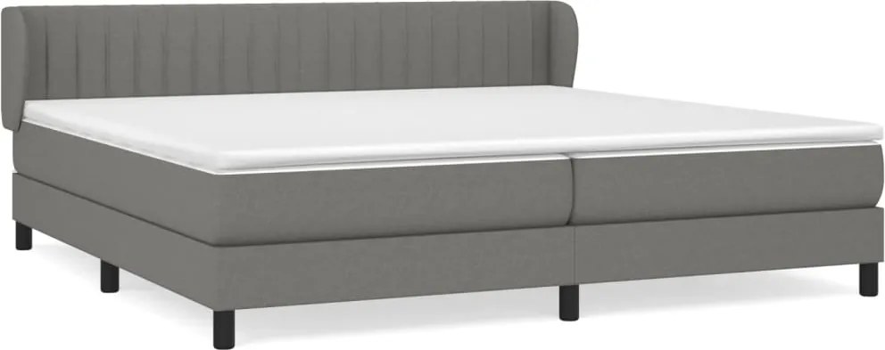 vidaXL sötétszürke szövet rugós ágy matraccal 200 x 200 cm