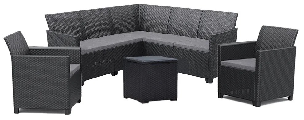 Claire IV 7 személyes kerti bútor garnitúra vigo tárolós asztallal