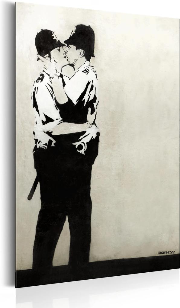 Plakát fémen - Kissing Coppers by Banksy [Allplate]