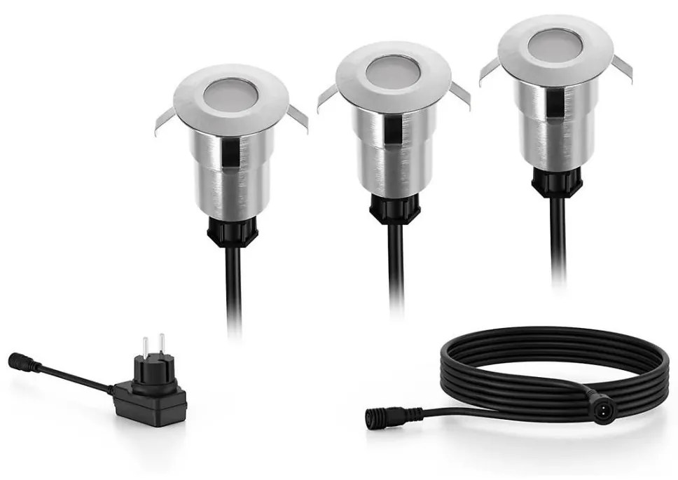 Philips Philips - KÉSZLET 3x LED Kültéri beépített lámpa SPORE LED/1W/24/230V IP67 P6038