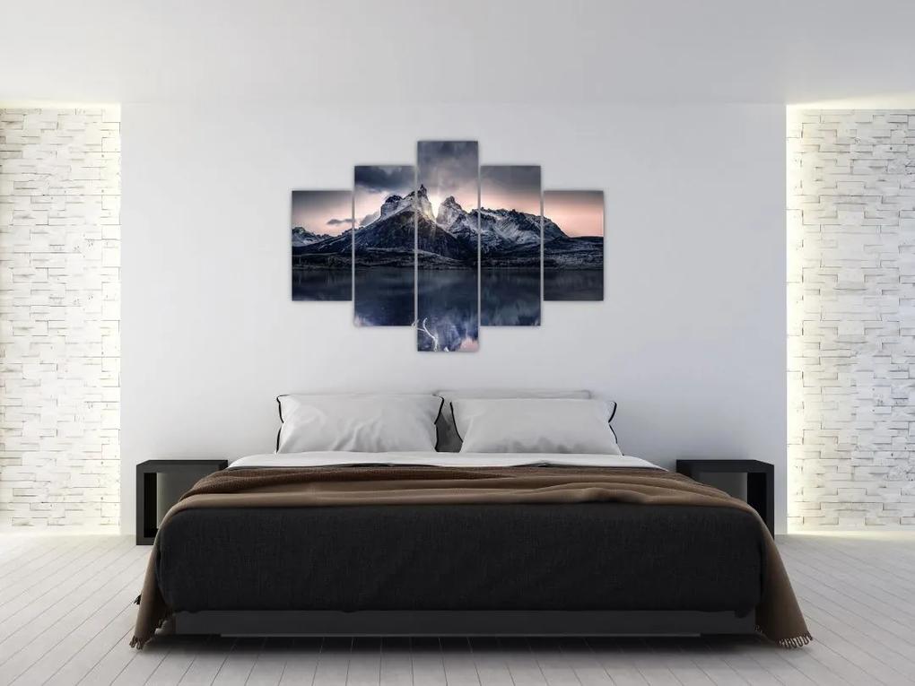 Tó és hegy képe (150x105 cm)