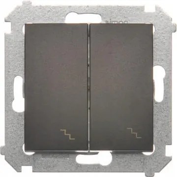 Simon 54 Lépcsőösszekötő Dupla kapcsoló Bronz matt DW6/2.01/46