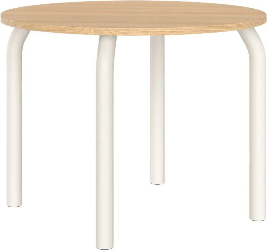 Kerek étkezőasztal tölgyfa dekoros asztallappal ø 100 cm Meko – noo.ma