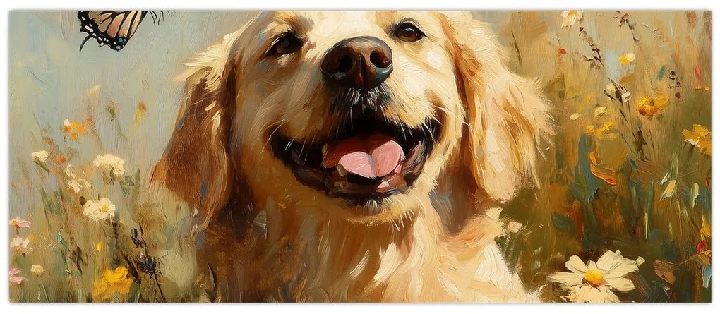 Kép - Boldog kutyus (120x50 cm)
