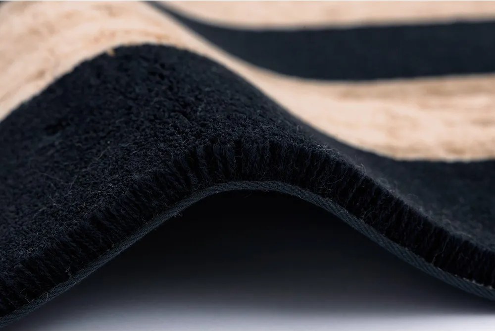 Fekete-bézs gyapjú szőnyeg 200x300 cm Agnus Art Deco II – Agnella