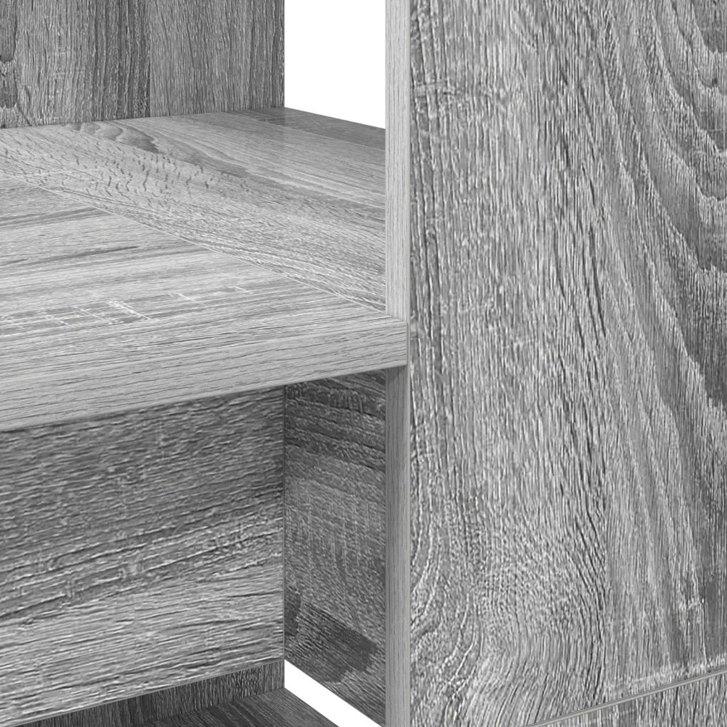 asztal tárolóval, szürke sonoma 113x54x120 cm forgácslap
