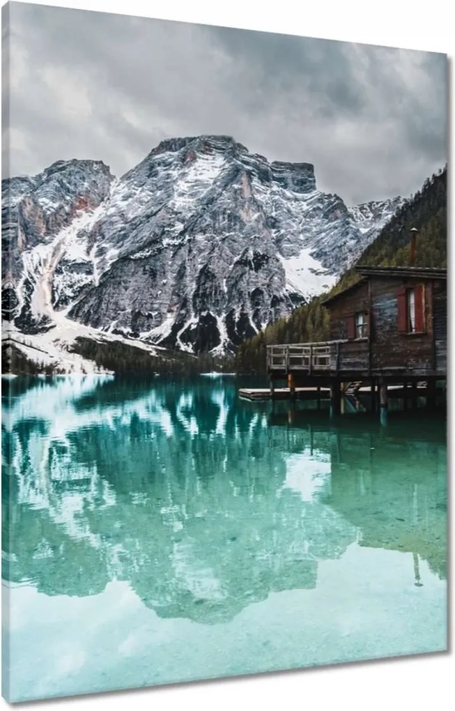 Vászonkép 60x80 Faház a hegyekben