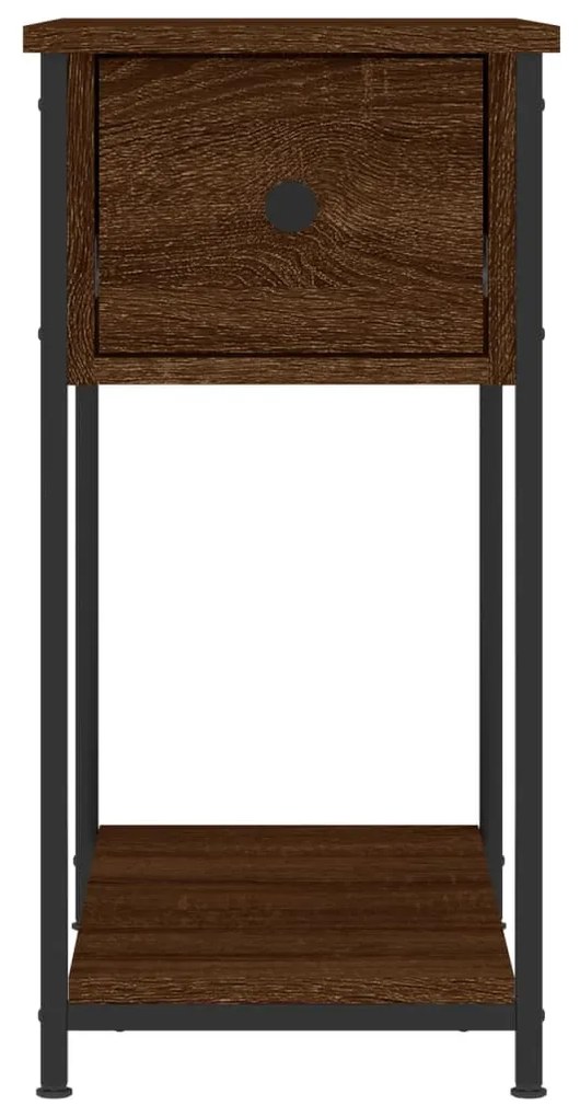 Barna tölgyszínű szerelt fa éjjeliszekrény 30x60x60 cm