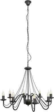 MALBO láncos csillár 8xE14/10W/230V fekete