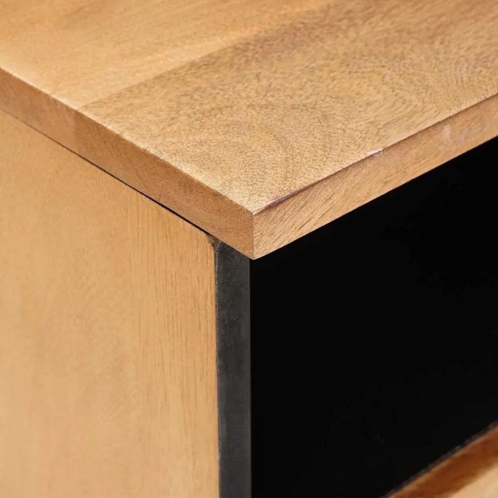 TV szekrény fiókkal Világosbarna 100 x 33 x 46 cm tömör mangófa