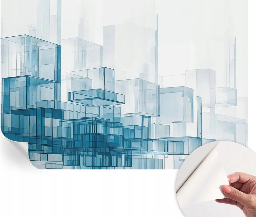 Fali fotótapéta előszoba konyhába Átlátszó kockák 152x104 cm