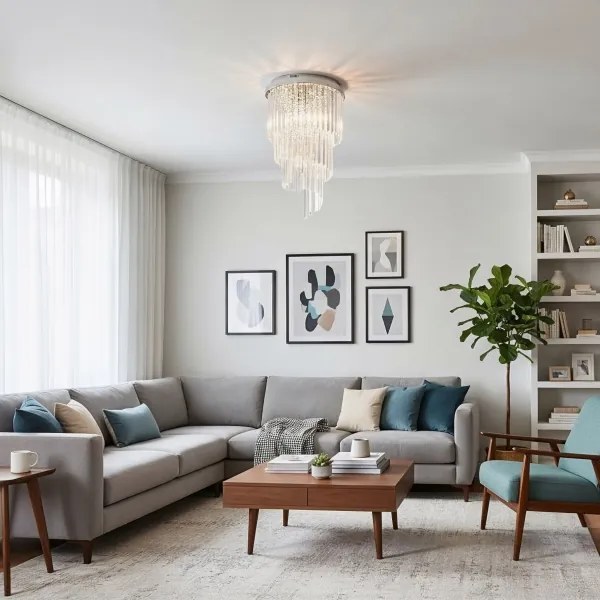 Ideal Lux-Kristály csillár CARLTON 8xE14/40W/230V átm. 40cm fényezett króm