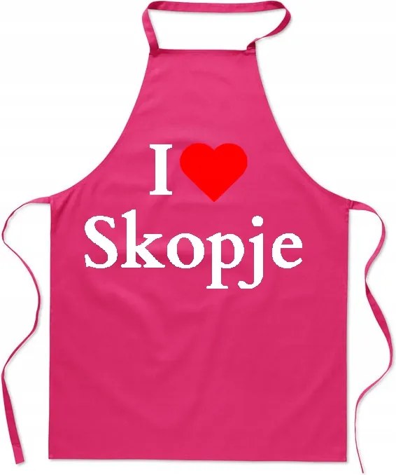 Konyhai kötény nyomtatás I Love Szkopje Szeretem Szkopje Macedónia
