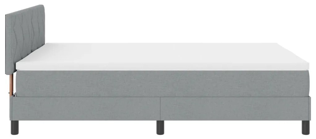 Box Springszönyeg Mattal Világosszürke 160x200 cm Szövet
