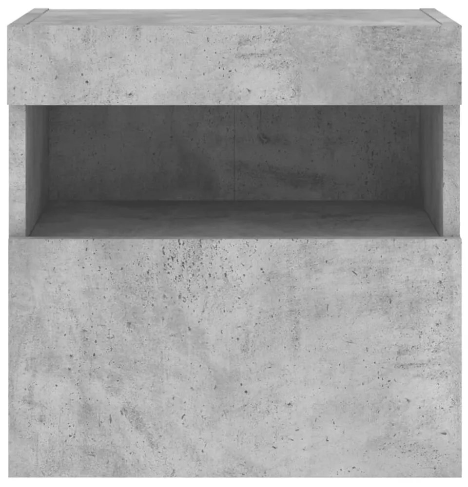 betonszürke falra szerelhető TV-szekrény LED-del 40x30x40 cm
