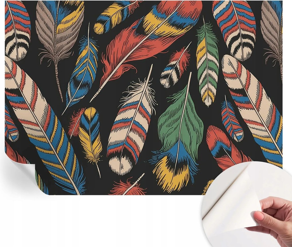 Öntapadós Dekoratív Fotótapéta Hálószobába Színes tollak 208x146 cm