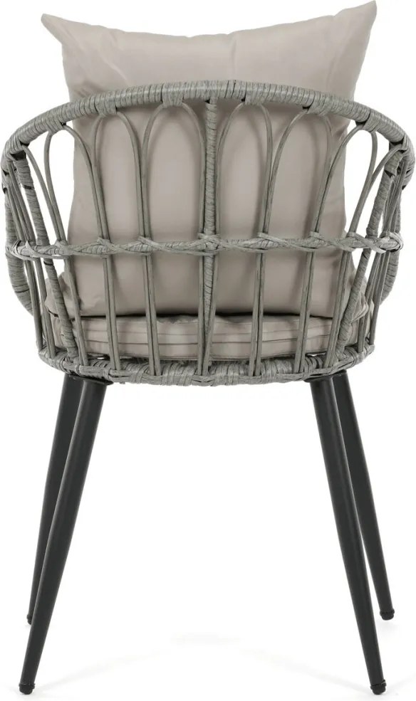 Kerti szék, fém, polyrattan, szürke, AZ-F1406 GREY