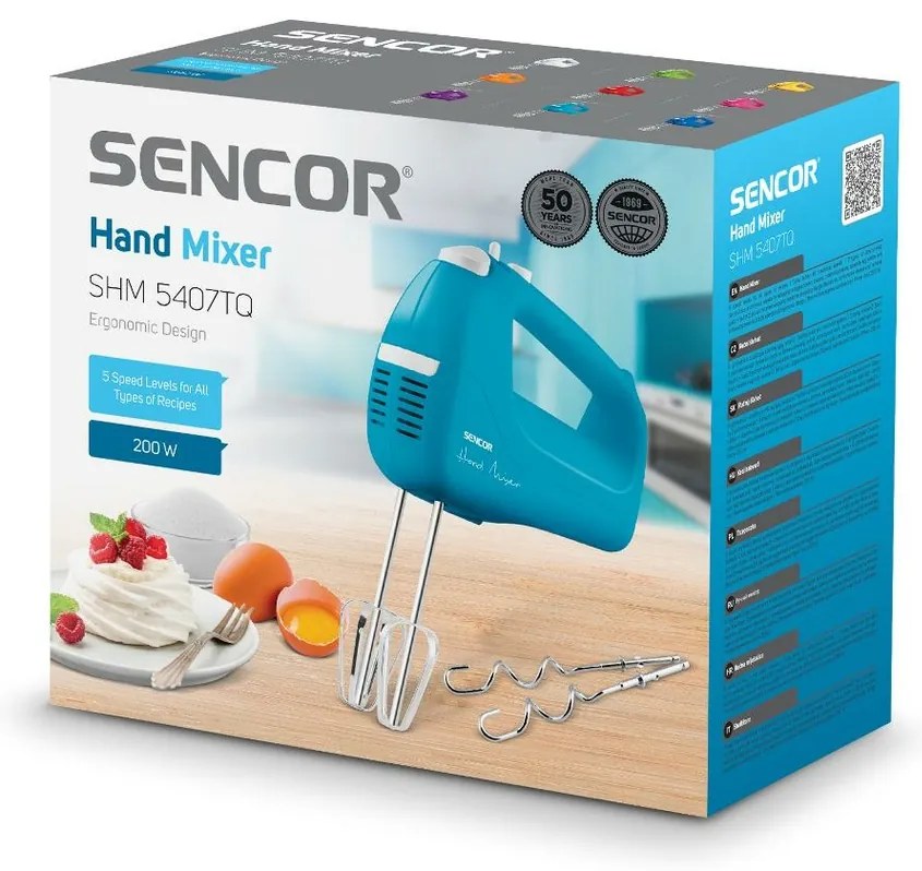 Sencor SHM 5407TQ kézi habverő, világoskék