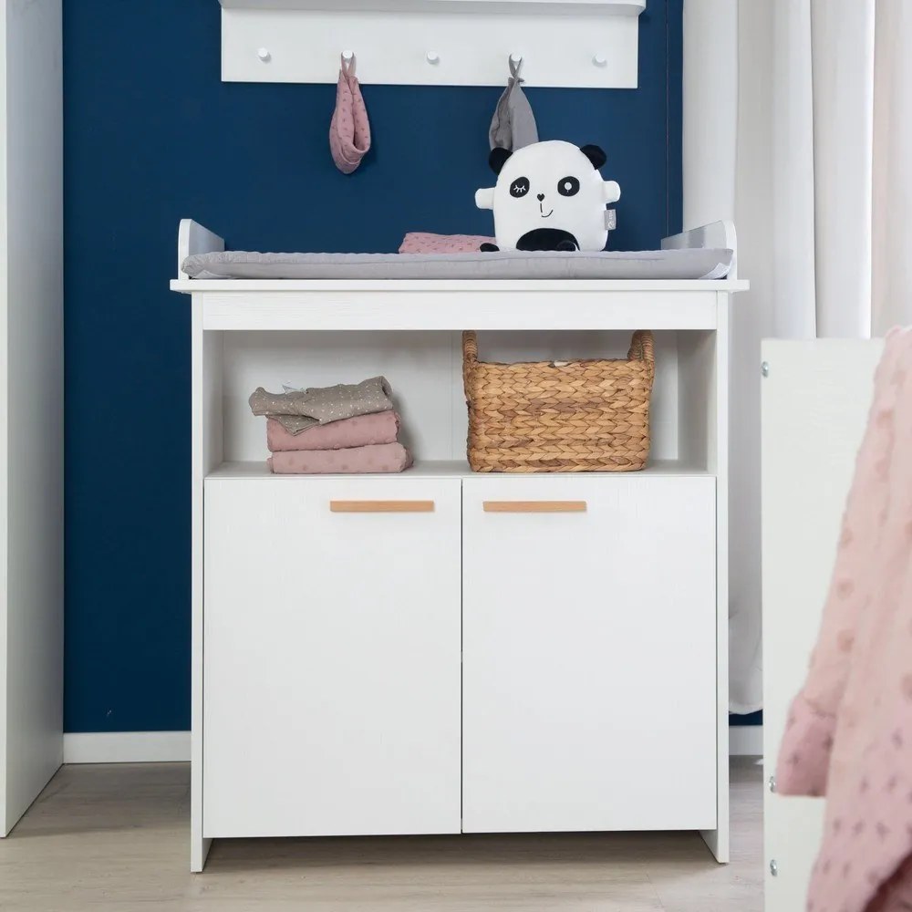 Fehér gyerek komód pelenkázó feltéttel 88x98x75 cm Anton – Roba