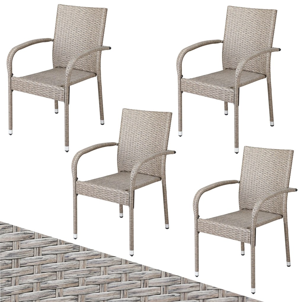 Deuba Comfort polyrattan székek 4 db - krémszínű