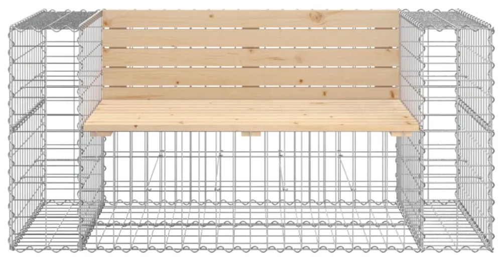 tömör fenyőfa gabion kerti pad 143x71x65,5 cm