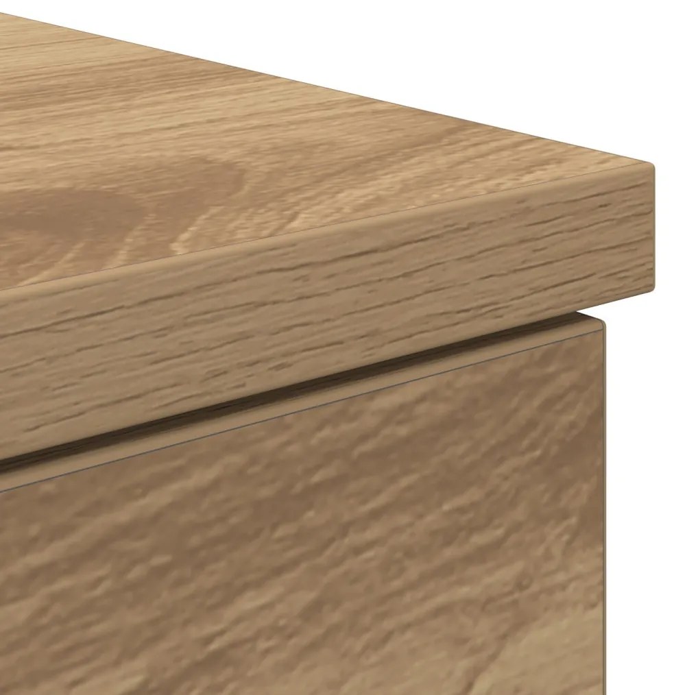 vidaXL Asztal fiókkal ajtóval kézműves tölgy 140 x 49 x 76 cm Faanyag