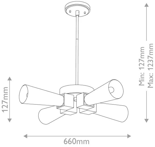 Elstead KRISTY-4P-DG-OPAL - KRISTY rúddal szerelt csillár 4xE27/40W/230V rézszínű