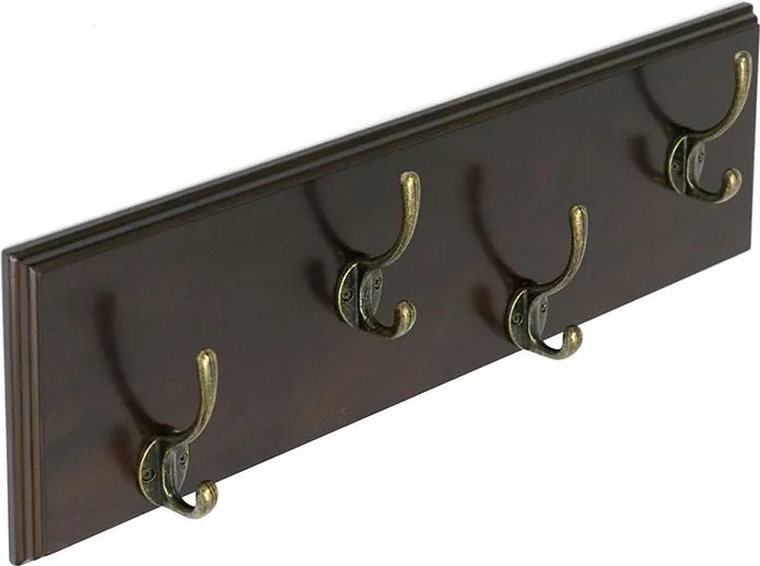 Fa Akasztó Wenge Barna 50cm Fali 4AKASZTÓS